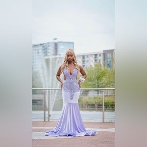 CUSTOM LAVENDER PROM DRESS